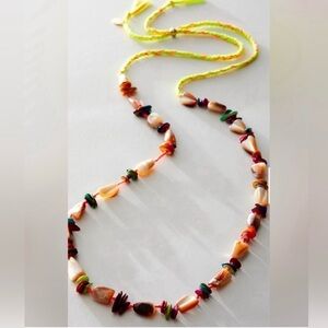 Free People x Ariana Ost At The Market Necklace in Pink + Yellow NWOT Beach Vibe